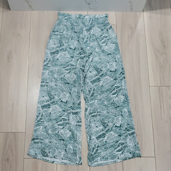 O'Neill Pants - O'Neill Johhny Smocked Wide Leg Pants Palms Womens L Vacay Beach Lounge Boho